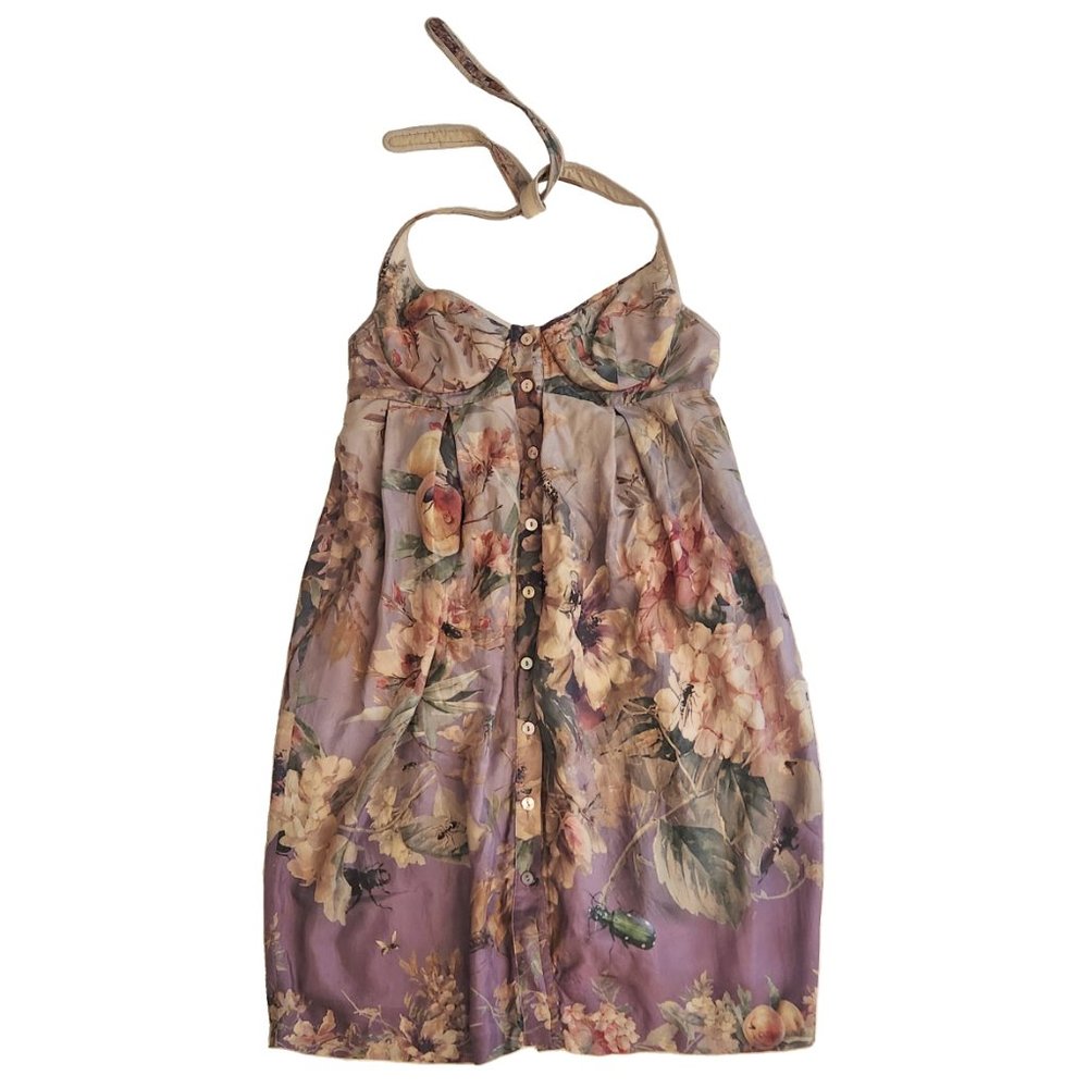 Jean Paul Gaultier Floral Silk Halter Dress